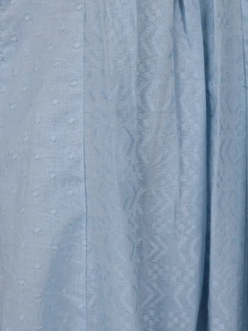 Blue Grey Abstract Designed Cotton Kurti - Diadem