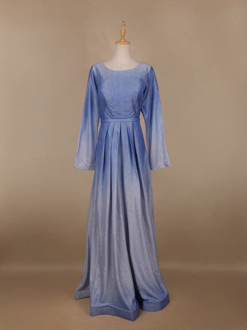 Ombre Effect Shimmer Solid Party Wear Gown - Diadem