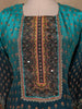 Blue Ombre and Floral Designed Semi Silk Salwar Suit - Diadem