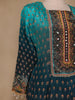 Blue Ombre and Floral Designed Semi Silk Salwar Suit - Diadem