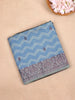 Blue Semi Tussar Silk Chevron Designed Saree - Diadem