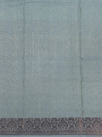 Blue Semi Tussar Silk Chevron Designed Saree - Diadem