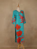 Blue Sequins Design Printed Cotton Kurti - Diadem