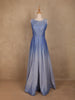 Blue Shimmer Solid And Glitter Party Wear Gown - Diadem