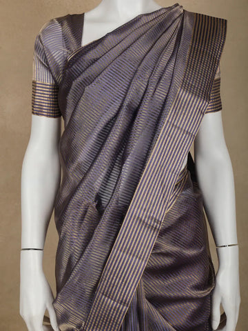Blue Stripes Designed Organza Designer Saree - Diadem