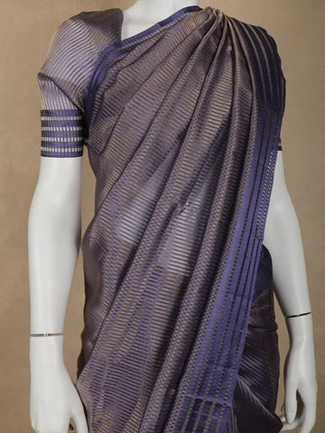 Blue Stripes Designed Organza Designer Saree - Diadem