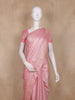 Blush Pink Leaf Motif Woven Banarasi Silk Saree With Sequin Embellished Border