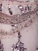 Blush Pink Sequins Design Net Ready To Wear Saree With Designer Blouse - Diadem