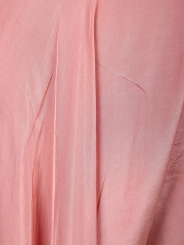 Blush Pink Floral Design Synthetic Palazzo Suit - Diadem
