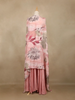 Blush Pink Floral Design Synthetic Palazzo Suit - Diadem