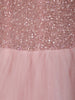 Blush Pink Sequins Designed Net Gown with Pearl Cape Sleeves - Diadem