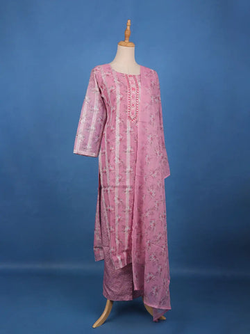 Blush Pink Floral Printed Cotton Salwar Suit Set - Diadem