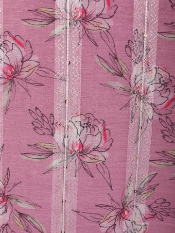 Blush Pink Floral Printed Cotton Salwar Suit Set - Diadem