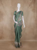 Bottle Green Animal Motif Design Tissue Silk Saree with Zari Border