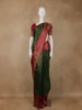 Bottle Green Butta Woven Pure Kanchipuram Silk Saree - Diadem