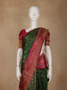 Bottle Green Butta Woven Pure Kanchipuram Silk Saree - Diadem