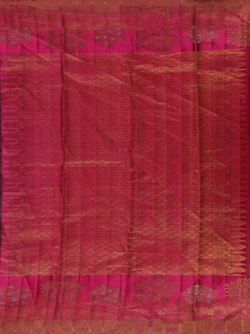 Bottle Green Butta Woven Pure Kanchipuram Silk Saree - Diadem