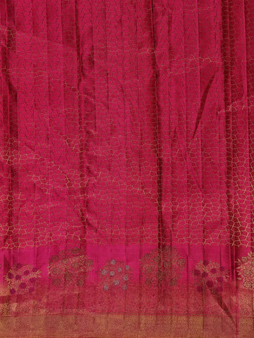 Bottle Green Butta Woven Pure Kanchipuram Silk Saree - Diadem