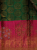 Bottle Green Butta Woven Pure Kanchipuram Silk Saree - Diadem