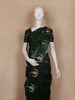 Bottle Green  Floral Butta  Woven Katan Banarasi Saree