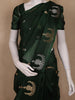 Bottle Green  Floral Butta  Woven Katan Banarasi Saree