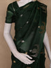 Bottle Green  Floral Butta  Woven Katan Banarasi Saree