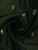 Bottle Green  Floral Butta  Woven Katan Banarasi Saree