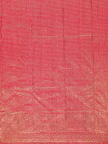 Bottle Green Floral Checks Woven Pure Kanchipuram Silk Saree - Diadem