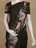Bottle Green Floral Embroidered Design Tussar Saree