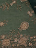 Bottle Green Floral Embroidered Net Saree - Diadem