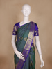 Bottle Green Small Butta Woven Kanchipuram Silk Saree