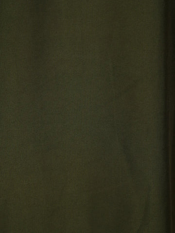 Bottle Green Solid Cotton Kurti With Button Detailing - Diadem