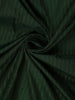 Bottle Green Striped Design Semi Silk Saree with Contrast Mustard Zari Border