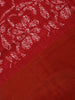 Brick Red Floral Printed Cotton Saree - Diadem