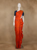 Bright Orange Floral Designed Silk Saree - Diadem