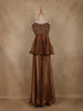 Bronze Brown Beaded Embroidered Space Silk Palazzo Suit