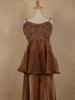 Bronze Brown Beaded Embroidered Space Silk Palazzo Suit