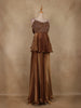 Bronze Brown Beaded Embroidered Space Silk Palazzo Suit