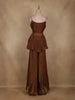 Bronze Brown Beaded Embroidered Space Silk Palazzo Suit