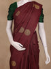 Brown Checked Woven Kanchipuram Silk Saree