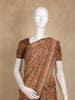 Brown Floral Printed Design Tussar Silk Saree