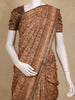 Brown Floral Printed Design Tussar Silk Saree