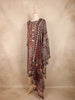 Brown Kashmiri Floral Printed Design Crepe Straight Cut Salwar Suit with Dupatta
