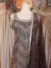Brown Sequins Embroidered Design Georgette Palazzo Suit with Net Dupatta
