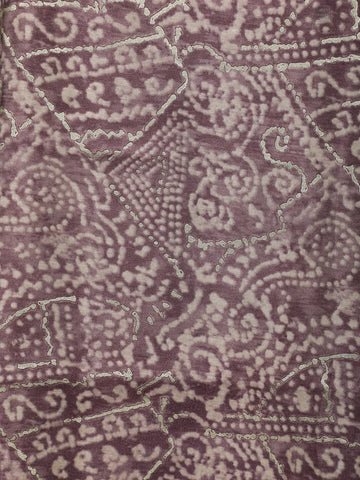 Brown Abstract Designed Semi Silk Salwar Suit - Diadem