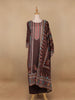 Brown Floral Designed Cotton Salwar Suit - Diadem