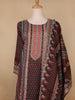Brown Floral Designed Cotton Salwar Suit - Diadem