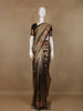 Brown Floral Design Print Silk Saree - Diadem