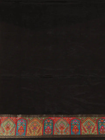 Brown Floral Design Print Silk Saree - Diadem