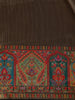 Brown Floral Design Print Silk Saree - Diadem